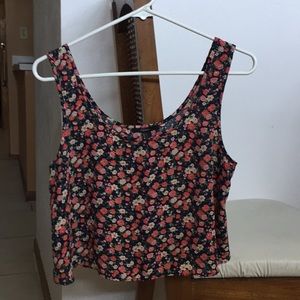 floral cropped tank top